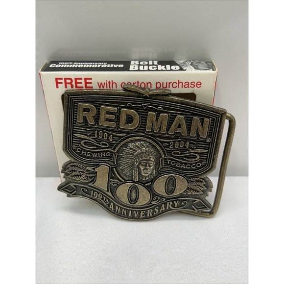 Red Man Other - Red Man 100TH Anniversary Commemorative Belt Buckle New